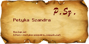 Petyka Szandra névjegykártya